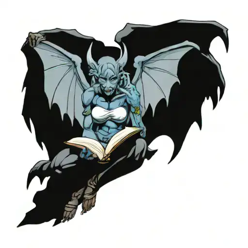 Female Gargoyle Warrior Reading