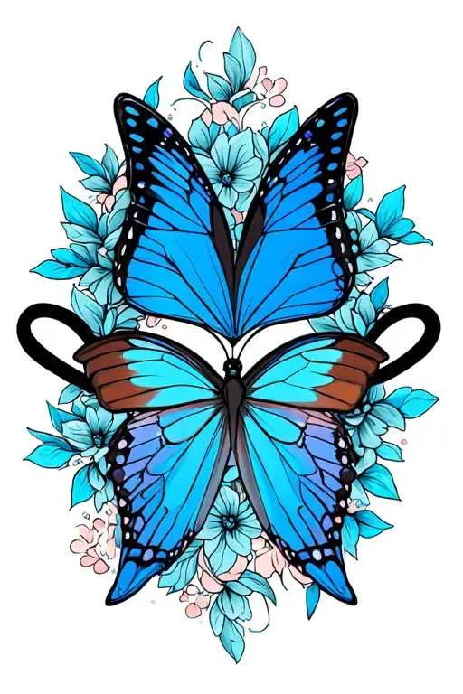 Blue Butterfly And Infinity Symbol