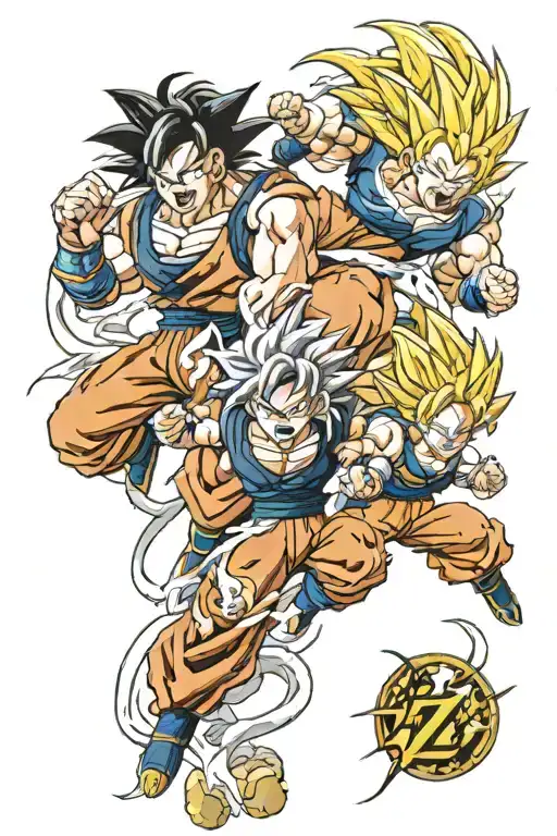 Dragonball Z Characters Battling