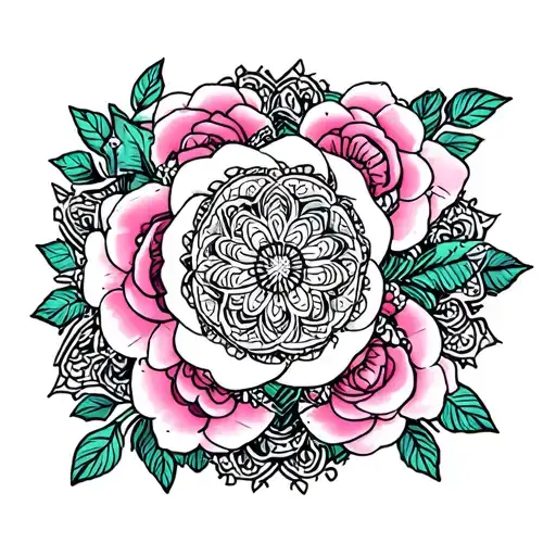 Mandala And Roses
