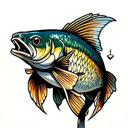 Fish Hook Memorial Tattoo Using