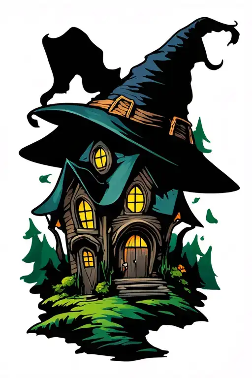 Witch House Nestled Between Green Mountains