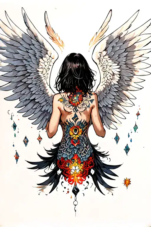 Wings Spread On Back