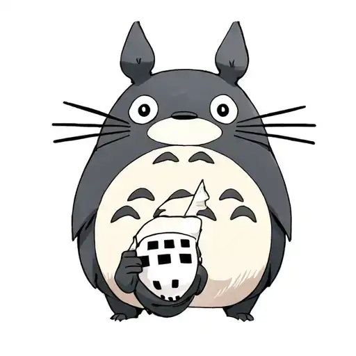Totoro Holding Noface Mask