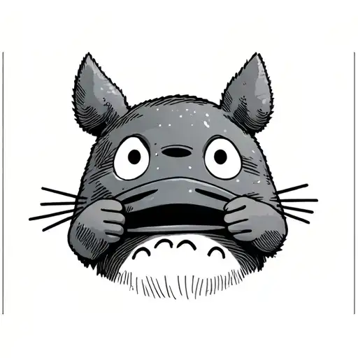 Totoro Holding Noface Mask