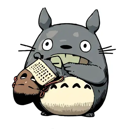 Totoro Holding Noface Mask