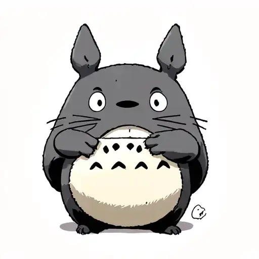Totoro Holding Noface Mask