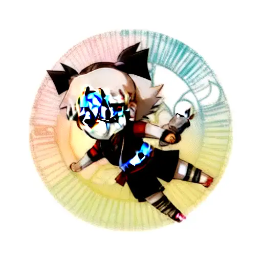 Kunai Of Naruto Serie With The Half Of The Face Of Kurama