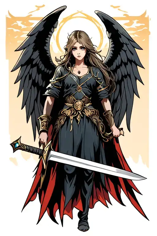 Arch Angel Holding A Sword