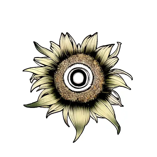 A Minimalist Tattoo Of A Sunflower With A Twist Inspired By The Strange World Of Jack