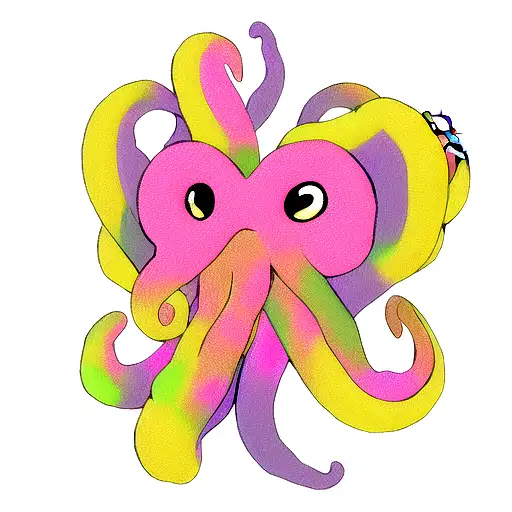 Vibrant Octopus With Tentacles Around A Heart