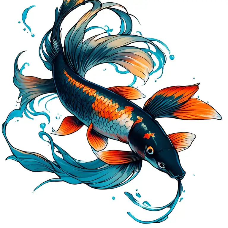 Koi Fish Swimming Gracefully