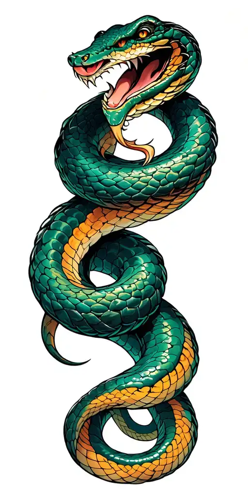 Neo Japanese Snake Slithering