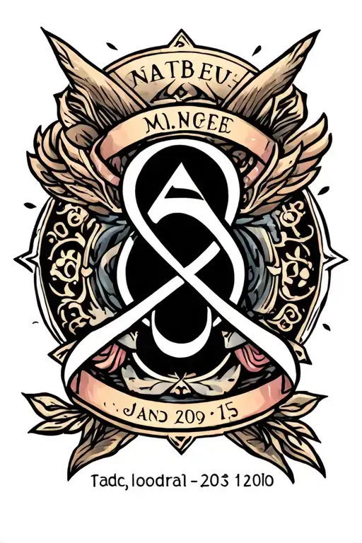 Symbol With Name And Birthdate Incorporated Into The Design