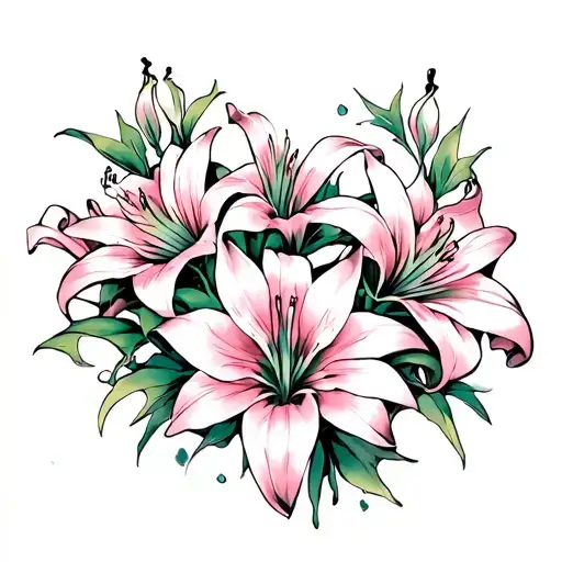 Spider Lillies And Bows On Back