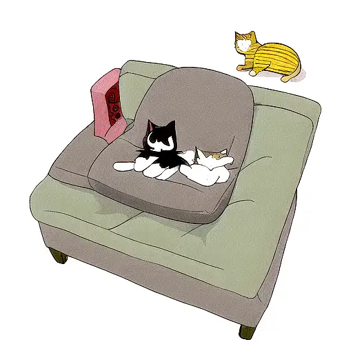 A Sleeping Cat Surrounded By Video Game Controllers