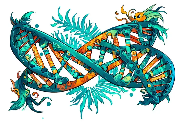 Dna Helix With Animal