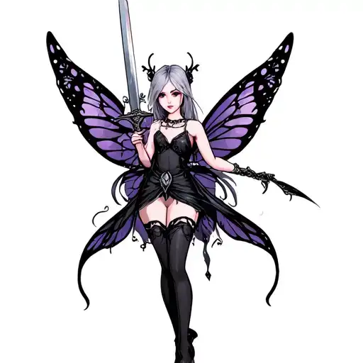 Gothic Fairy Holding A Sword