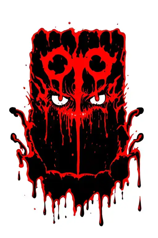Berzerk Anime Cursed Symbol Blood Dripping Blood