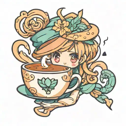Cute Cup Of Tea Character