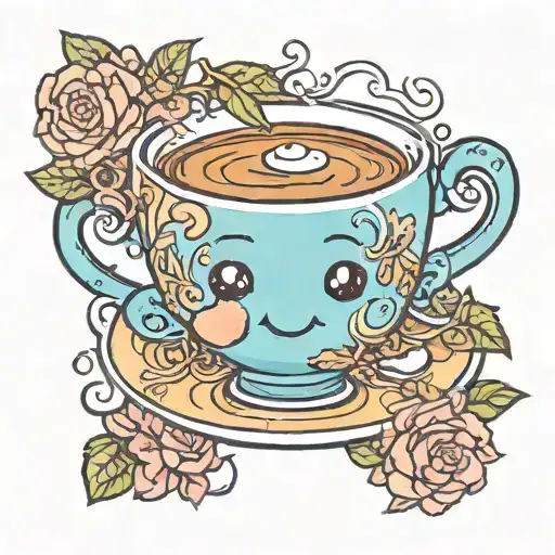 Cute Cup Of Tea Character