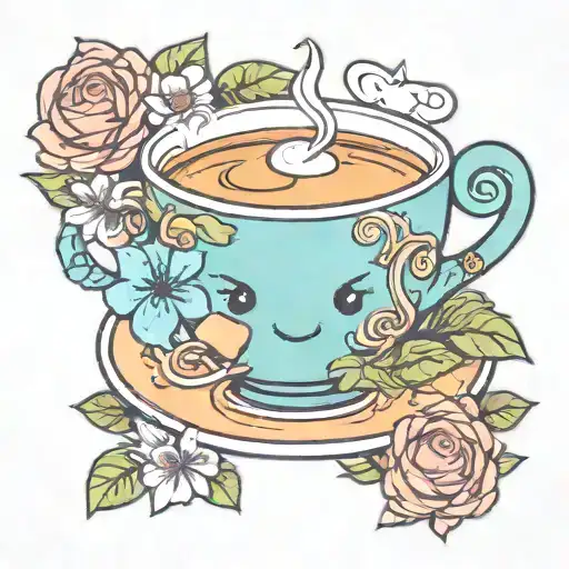 Cute Cup Of Tea Character