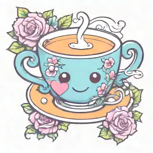 Cute Cup Of Tea Character