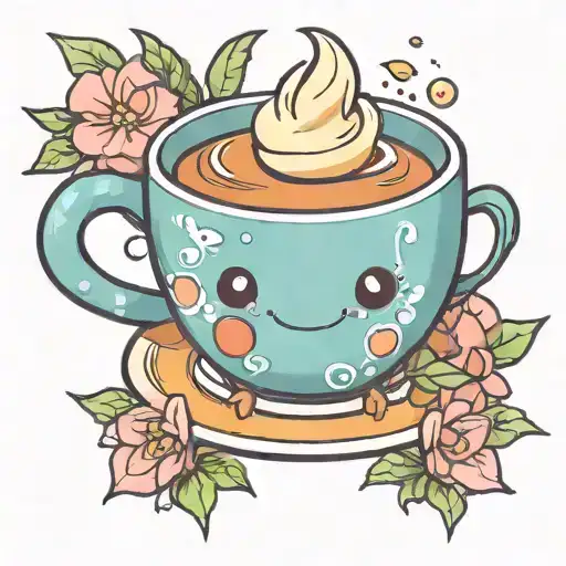 Cute Cup Of Tea Character