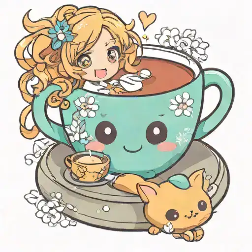 Cute Cup Of Tea Character
