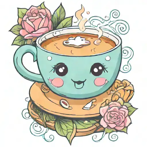 Cute Cup Of Tea Character