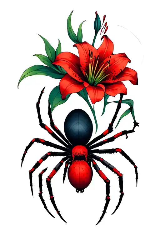 Moon Red Spider Lillies Thigh