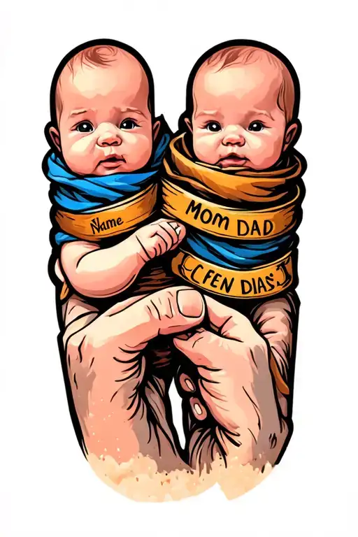 Band Tatoo Of Baby Finger Holding Mom Dad Fingers With Name Magizh Patricians