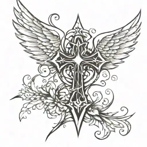 Cross With Wings On The Sides