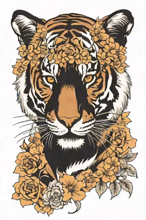 Tiger And Flowers Tarto