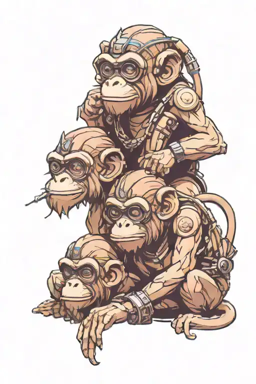 Cyberpunk Three Wise Monkeys