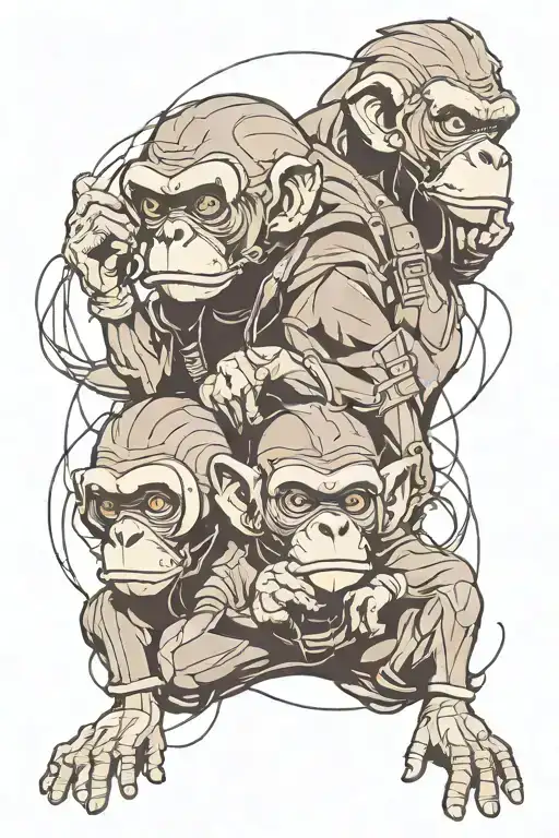 Cyberpunk Three Wise Monkeys