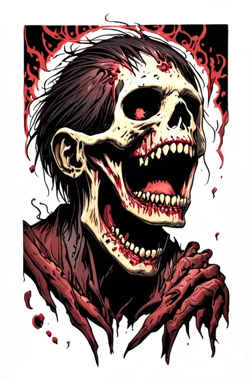 Death Zombie With Mouth Open