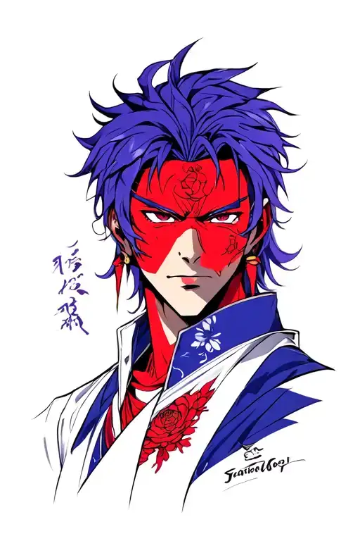 Satoru Gojo Blue Red And Purple