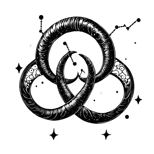 Capricorn Constellation Intertwined Symbolizing The Client's Love