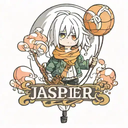 Ballon With The Name Jasper As The Cord