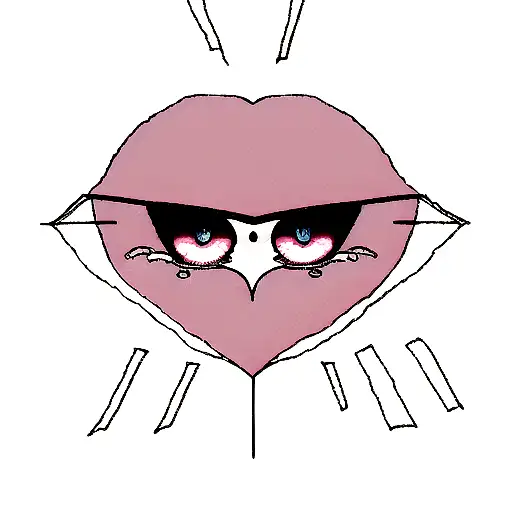 A Broken Heart With A Crying Eye In The Other Half That Looks At You