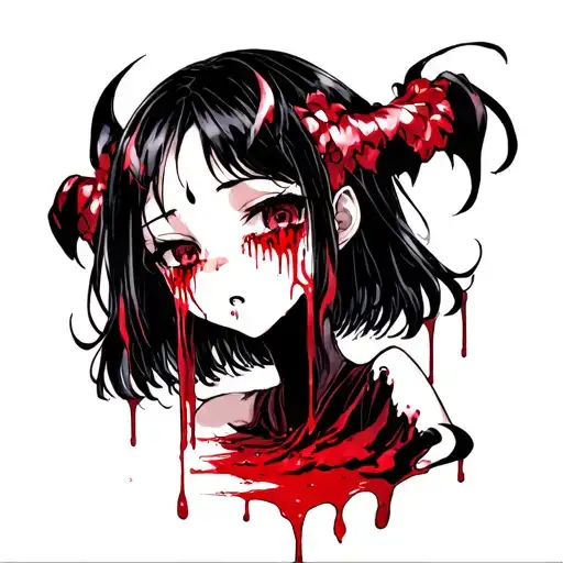 Oni Girl Crying Blood