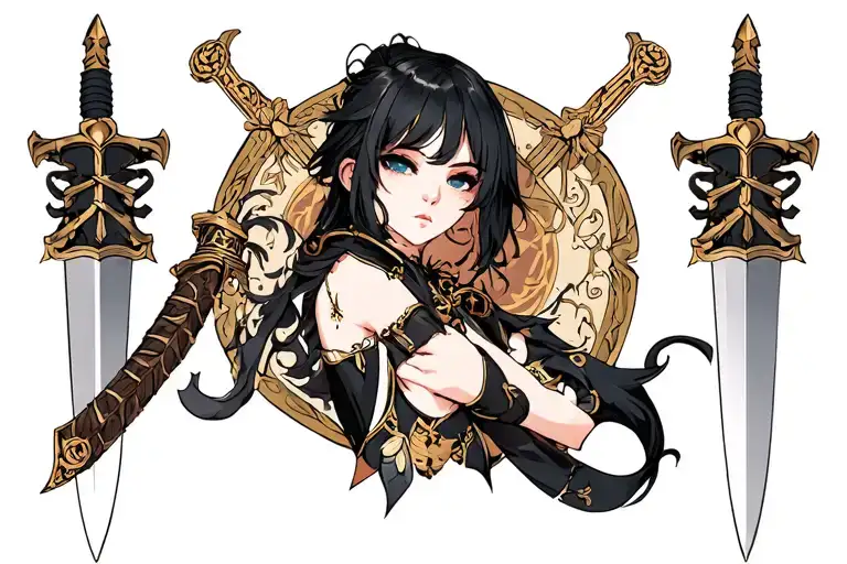 Girial Garter And Gozdzik And A Dagger