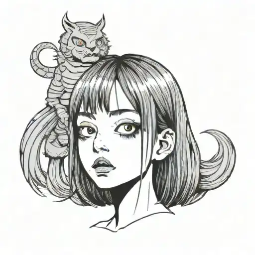 Black And White Anime Girl Character Horror Junji Ito Style