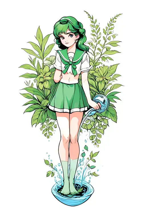 Sailor Jupiter Watering Plants Growing