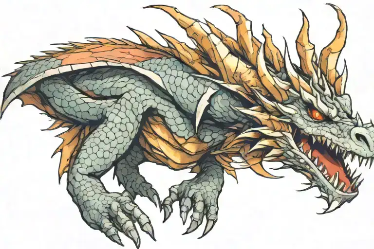 Dragon On My Left Hand With Its Jaw Going To My Thumb And Its Nose To My Index Finger