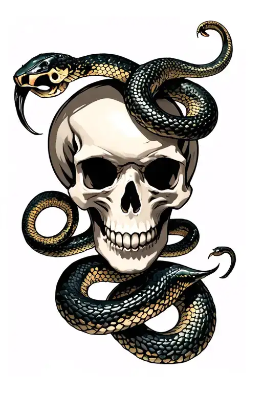 Skull With Snakes