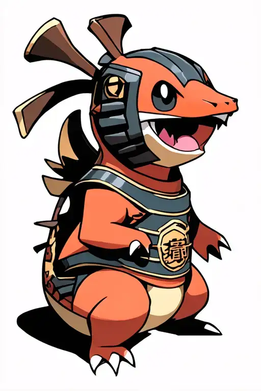 Charmander Pokemon As A Samurai Mask