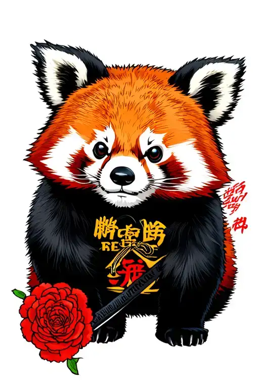 Full Bbig Redpanda Full Tattoed In Yakuza Style Design Featuring