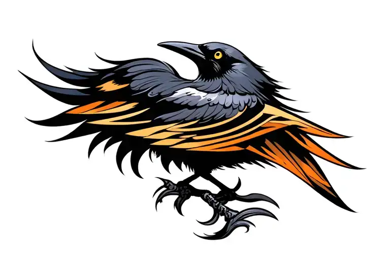 Tribal Tattoo Crow Shape